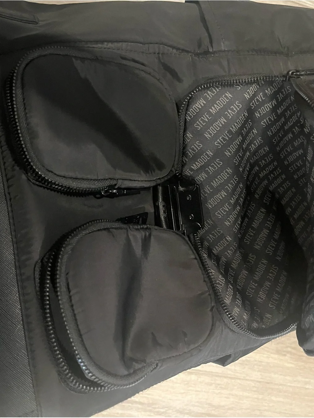 Steve Madden Black Convertible Backpack Tote with Front Pocket